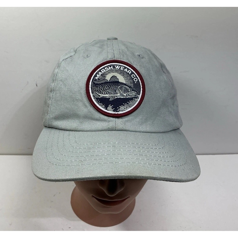Marsh Wear Fishing‎ Hunting Hat Beige SnapBack Fish Patch Outdoor Cap